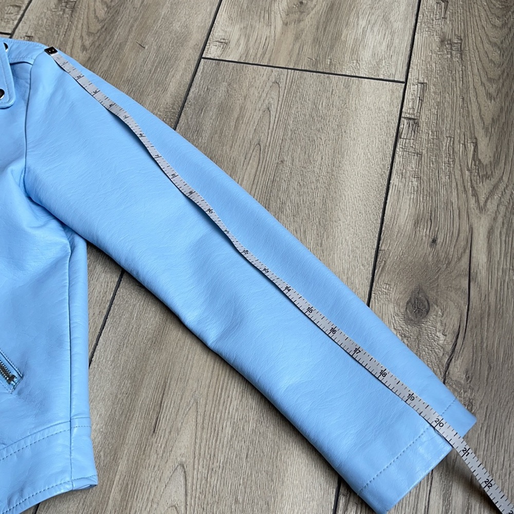 Forever 21 Girl Light Blue Faux Jacket Size 11/12 - Picture 16 of 16